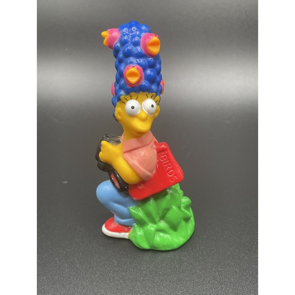 Vintage Burger King Simpsons Marge 3" Figure Bird Watching Hair Toy Camp 1990